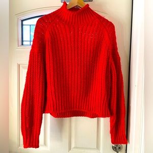 H&M Red Cable Knit Sweater